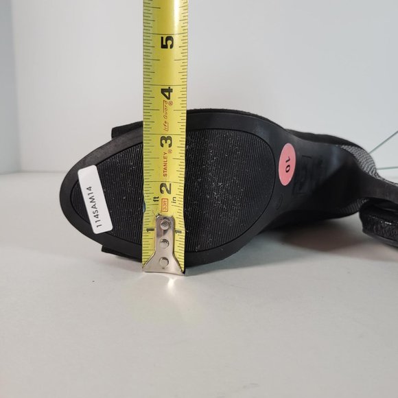 GBG Los Angeles GGCOLSEN Black Textured Snake Peeptoe Heels Women Sz 10 NWT - Picture 3 of 12